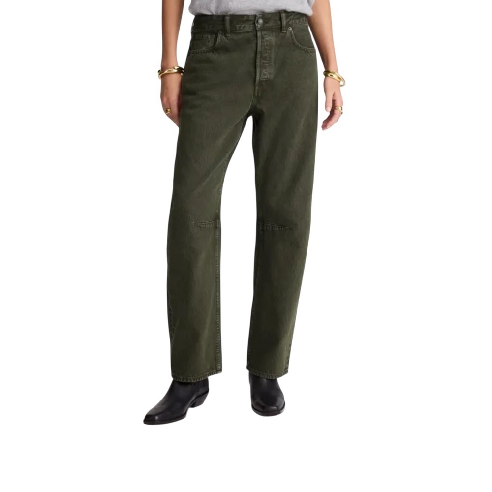 Zara Dark Green Ankle Mom Jeans‎